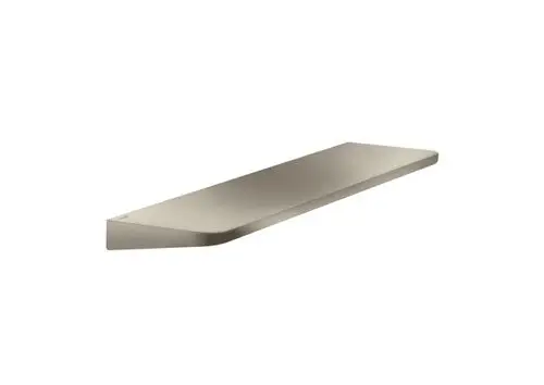 Ablage aus gebürstetem Nickel von AXOR, rechteckige Form mit leicht abgeschrägten Kanten. Ideal für die Wandmontage in Badezimmern oder anderen Räumen.